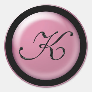 Monogramm K Runder Aufkleber