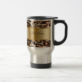 Monogramm-Kaffee-Reise-Tassen-Leopard Reisebecher