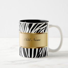 Monogramm-Kaffee-TassenZebra Zweifarbige Tasse