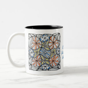 Monogramm Kaffee und Freunde Perfekte Mischung Zweifarbige Tasse