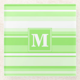 Monogramm Kalkstreifen Glasuntersetzer