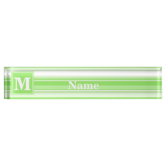 Monogramm Kalkstreifen Namensplakette (Vorderseite)