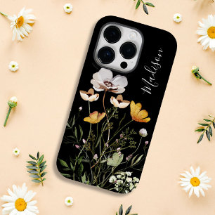 Monogramm Kalligrafie getrocknete Wildblume Bouque Case-Mate iPhone 14 Pro Hülle