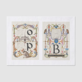 Monogramm-Kalligrafie Seidenpapier