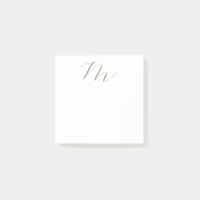 Monogramm Kalligraphie Einzigartig Schlicht modern Post-it Klebezettel (Vorderseite)