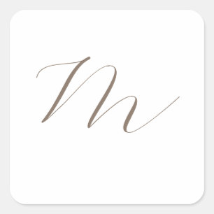 Monogramm Kalligraphie Einzigartig Schlicht modern Quadratischer Aufkleber