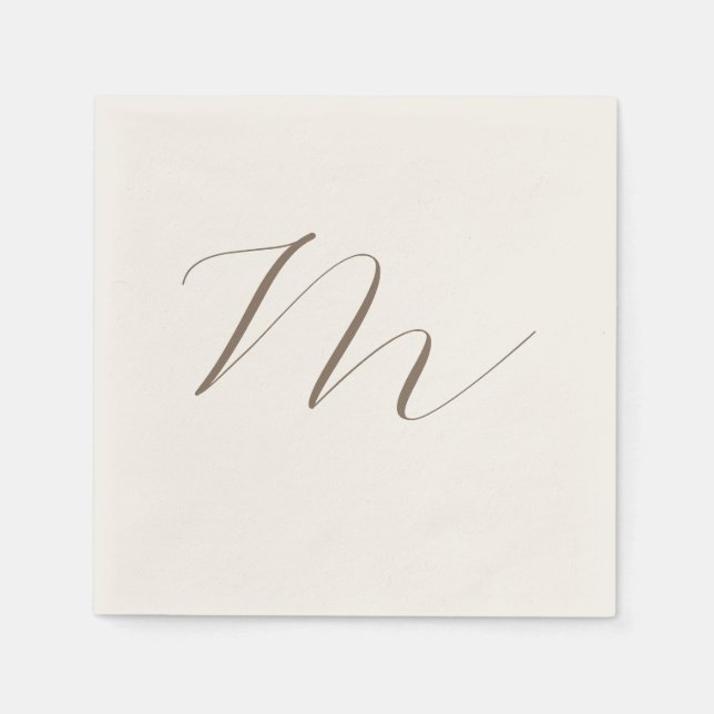 Monogramm Kalligraphie Einzigartig Schlicht modern Serviette (Vorderseite)