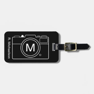 Monogramm-Kamera-Gepäckanhänger - Schwarz & Weiß Gepäckanhänger