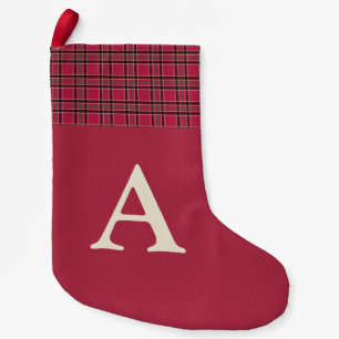 Monogramm Karierter Strumpf Kleiner Weihnachtsstrumpf