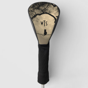 Monogramm Kat auf einem Draht Vollmond Golf Headcover