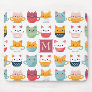 Monogramm Katzen Teetassen Kaffeetassen Girly Must Mousepad