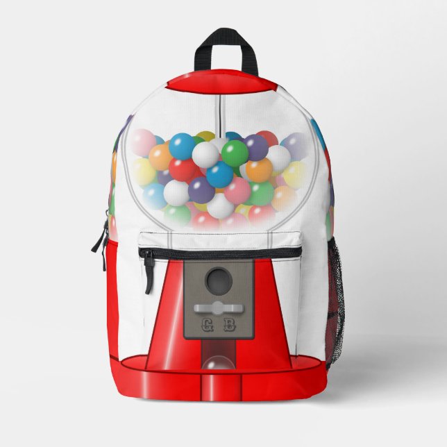 Monogramm Kaugummiautomat -  Bedruckter Rucksack (Vorderseite)