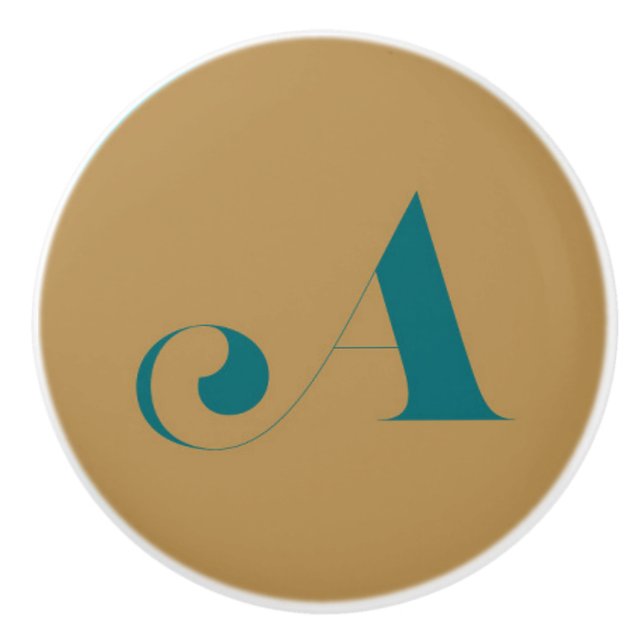 Monogramm Keramikknauf (Vorderseite)
