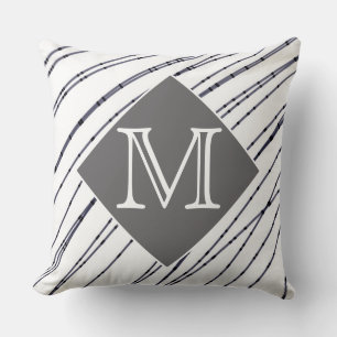 Monogramm Kissen Schwarz-Weiß moderne Kunst Design