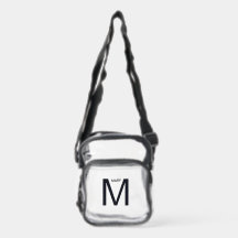 Monogramm Klarstadiontasche | Anfangsbuchstabe M &