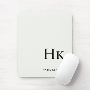 Monogramm klassisch elegante elfenbeinfarbene Init Mousepad