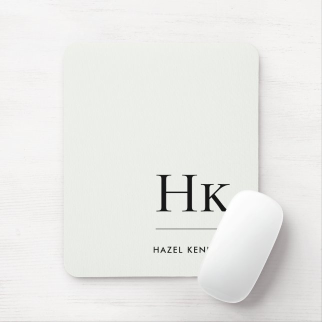 Monogramm klassisch elegante elfenbeinfarbene Init Mousepad (Mit Mouse)