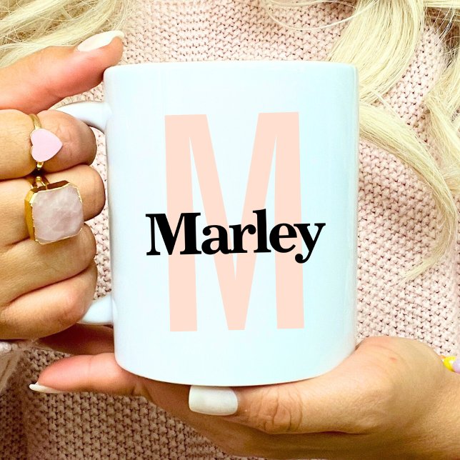 Monogramm Klassischer Niedlicher Anfangsname Kaffeetasse (Von Creator hochgeladen)