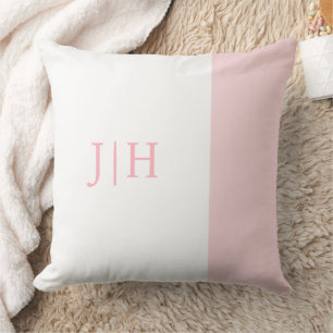 Monogramm Klassischer rosa breiter Streifen und we Kissen