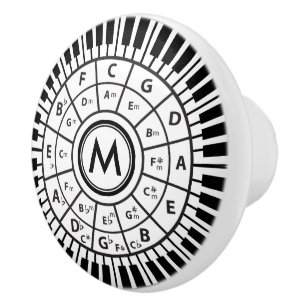 Monogramm Klavierschlüssel Kreis der Fünftel Keramikknauf