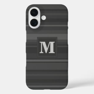 Monogramm-Kohlenstreifen iPhone 16 Hülle