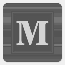 Monogramm-Kohlenstreifen Quadratischer Aufkleber