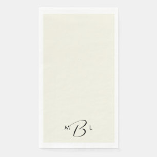 Monogramm Kombi-Schrift Cream Hochzeitsservietten Serviette