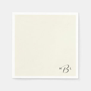 Monogramm-Kombinationsschrift Creme Hochzeitscockt Serviette
