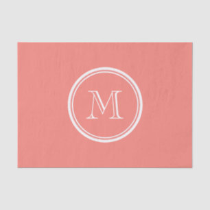 Monogramm Korallenrosa High End gefärbt Seidenpapier