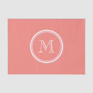 Monogramm Korallenrosa High End gefärbt Seidenpapier