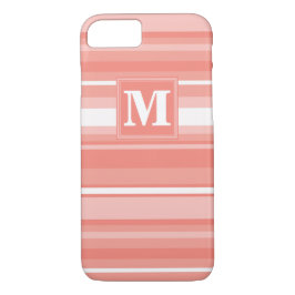 Monogramm Korallenstreifen Case-Mate iPhone Hülle