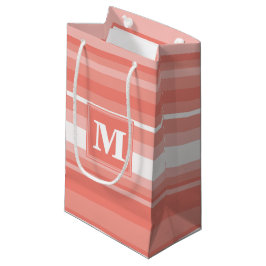 Monogramm Korallenstreifen Kleine Geschenktüte