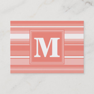 Monogramm Korallenstreifen Visitenkarte