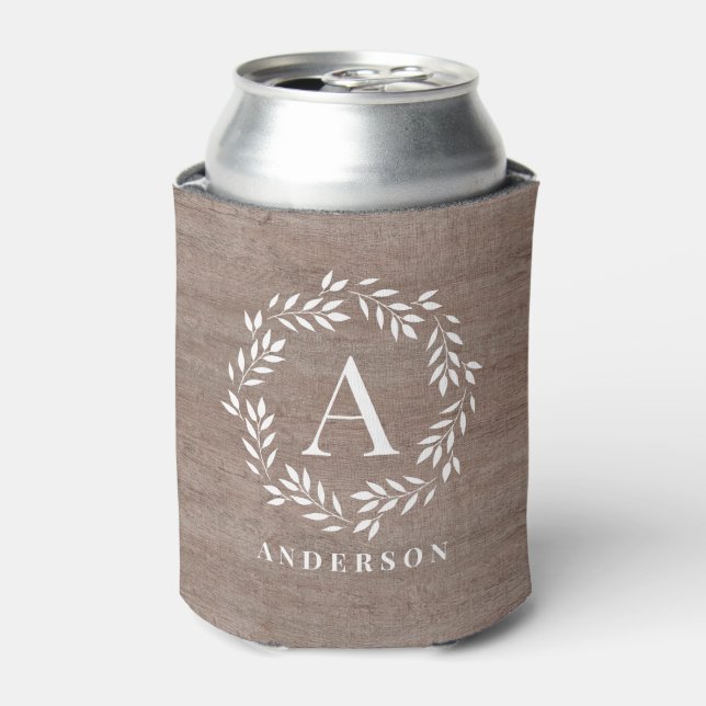 Monogramm Kraut Personalisiert Dose Dosenkühler (Kanne Vorderseite)