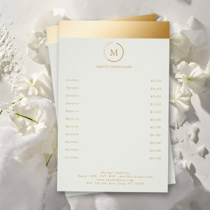 Monogramm-Kreis aus graugrünem Goldstreifen Flyer