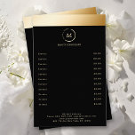 Monogramm-Kreis Flyer<br><div class="desc">Eleganter,  schwarzer,  goldener Streifen,  Kreis,  Monogramm-Flyer. Es gibt keinen Glanz oder keine Textur. Bearbeiten Sie Ihr Produkt in wenigen Minuten,  indem Sie Ihre Daten eingeben. Sie können Schriftart,  Farbe und Position ändern,  indem Sie "mehr personalisieren".</div>