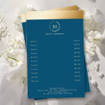 Monogramm-Kreis Flyer<br><div class="desc">Eleganter, blauer, goldener Streifen, Kreis, Monogramm-Flyer. Es gibt keinen Glanz oder keine Textur. Bearbeiten Sie Ihr Produkt in wenigen Minuten, indem Sie Ihre Daten eingeben. Sie können Schriftart, Farbe und Position ändern, indem Sie "mehr personalisieren".</div>