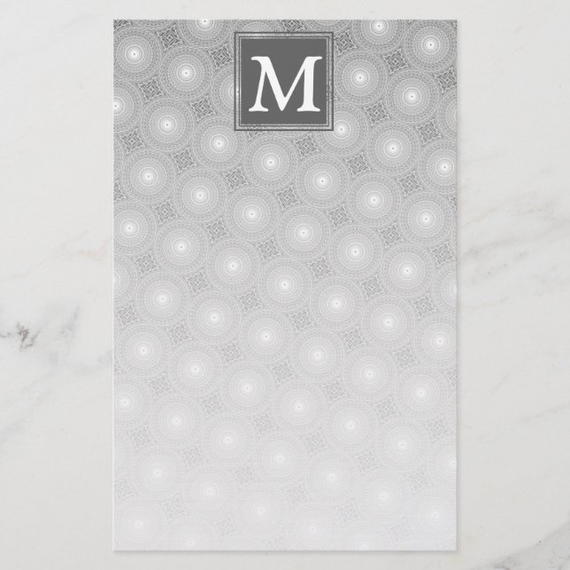 Monogramm-Kreismuster Briefpapier (Vorderseite)