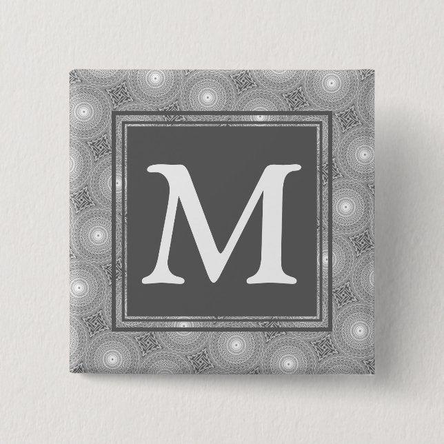 Monogramm-Kreismuster Button (Vorderseite)
