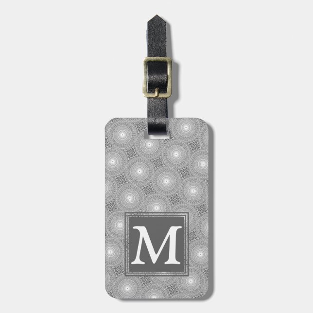 Monogramm-Kreismuster Gepäckanhänger (Vorderseite vertikal)