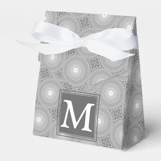 Monogramm-Kreismuster Geschenkschachtel (Vorderseite)