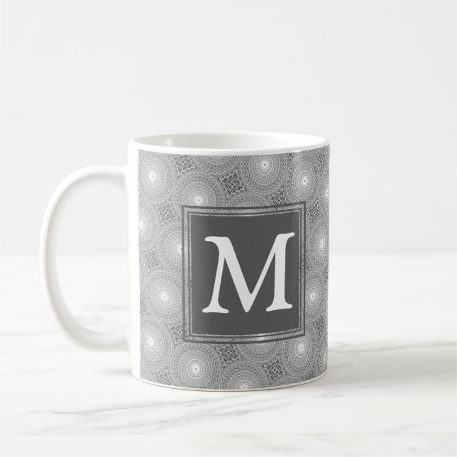 Monogramm-Kreismuster Kaffeetasse (Links)