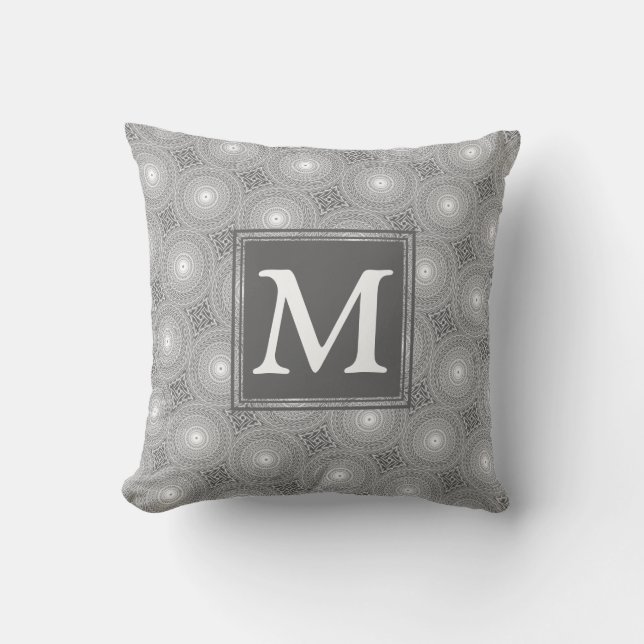Monogramm-Kreismuster Kissen (Vorderseite)