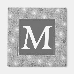 Monogramm-Kreismuster Magnet