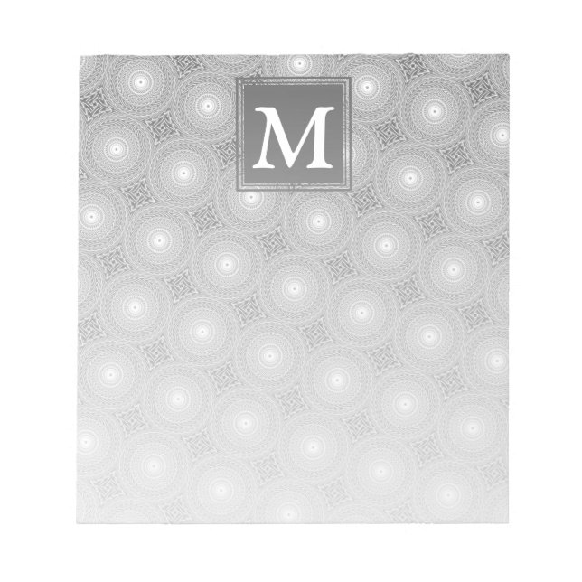Monogramm-Kreismuster Notizblock (Vorderseite)