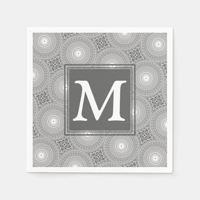 Monogramm-Kreismuster Serviette (Vorderseite)