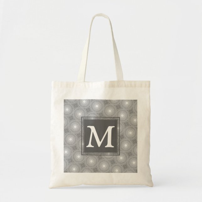 Monogramm-Kreismuster Tragetasche (Vorne)