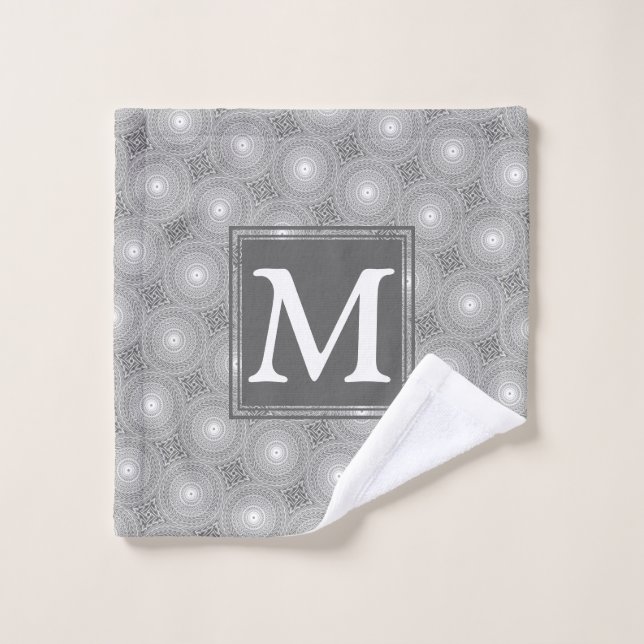 Monogramm-Kreismuster Waschlappen (Waschlappen)