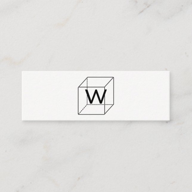 Monogramm kubiert / korporativ mini visitenkarte (Vorderseite)