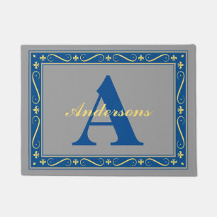 Monogramm kundengebundenes Liliengrenzegrau Fußmatte